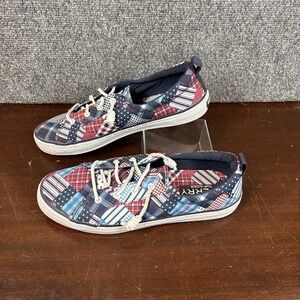 Sperry‎ Crest Vibe Madras Womens Size 11 Multi Patchwork Slip On Sneaker Shoes